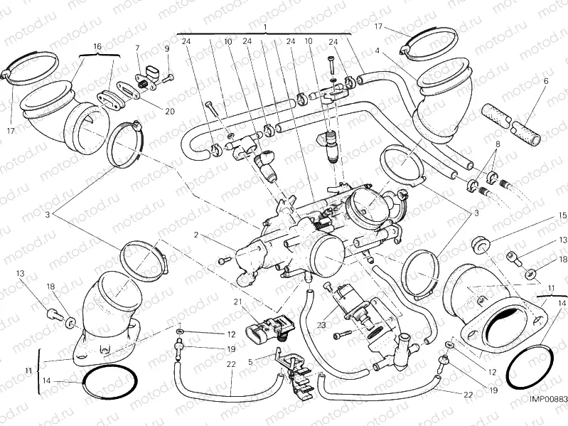 016 - THROTTLE BODY (2) » INTAKE, CARBURETTOR