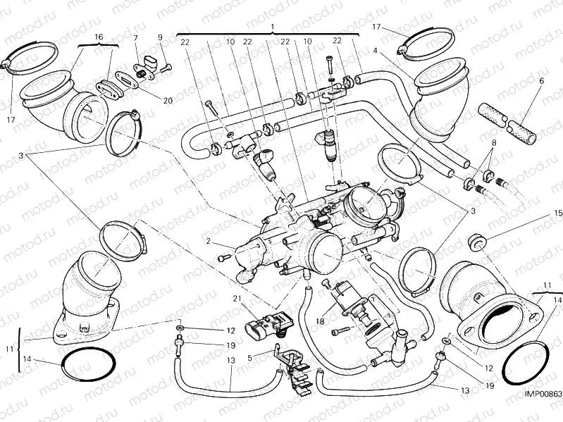 016 - THROTTLE BODY » INTAKE, CARBURETTOR