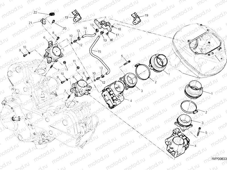 016 - THROTTLE BODY » INTAKE, CARBURETTOR