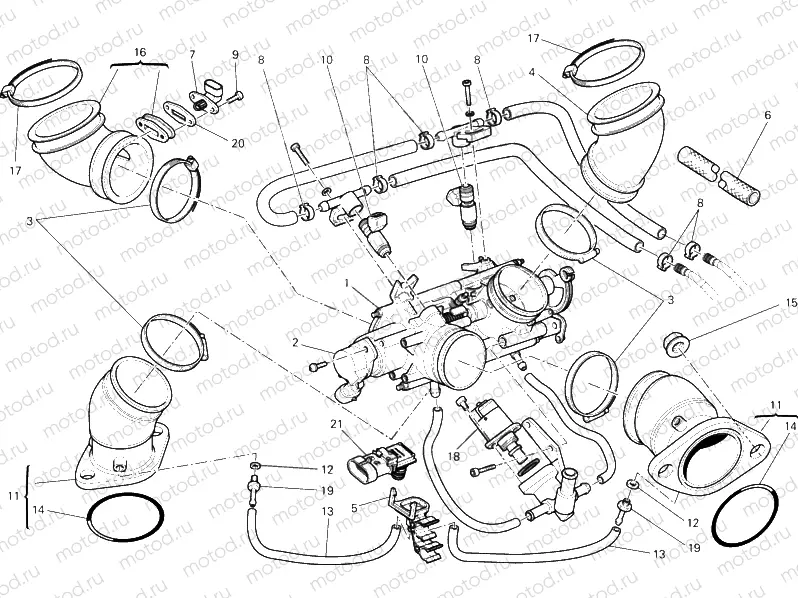 016 - THROTTLE BODY » INTAKE, CARBURETTOR