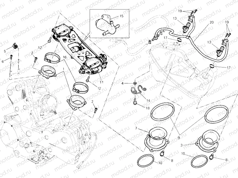 017 - THROTTLE BODY (1) » INTAKE, CARBURETTOR