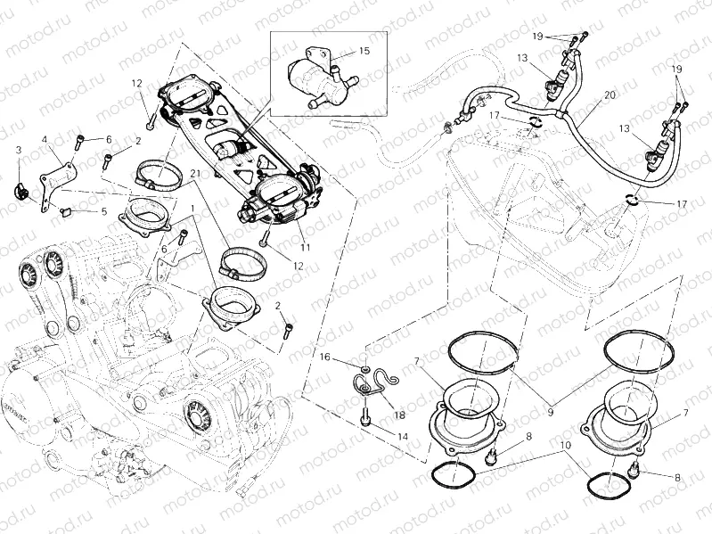 017 - THROTTLE BODY (2) » INTAKE, CARBURETTOR