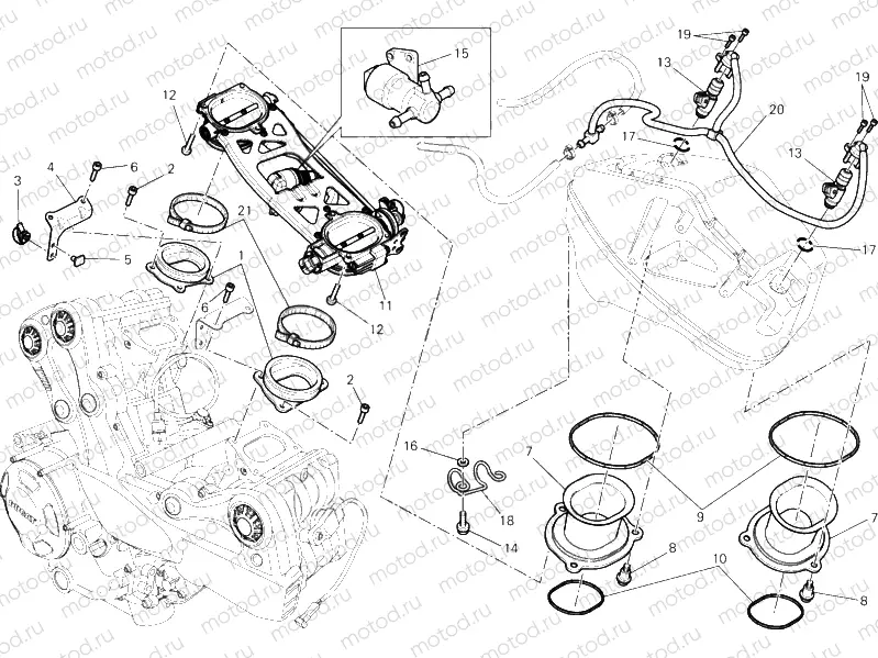017 - THROTTLE BODY (2) » INTAKE, CARBURETTOR