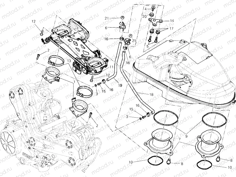 017 - THROTTLE BODY » INTAKE, CARBURETTOR