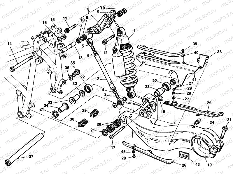030 - REAR SHOCK ABSORBER » SWING ARM
