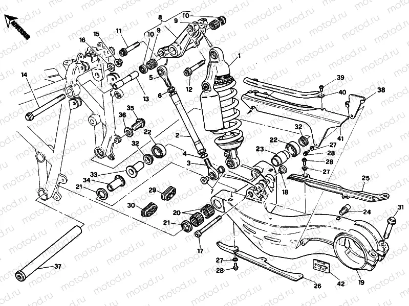 030 - REAR SHOCK ABSORBER » SWING ARM
