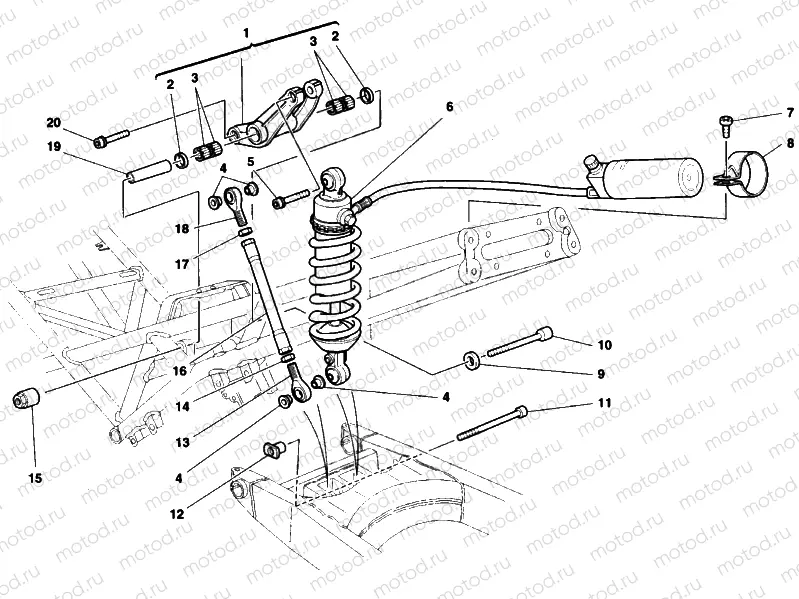 035 - REAR SHOCK ABSORBER » SWING ARM
