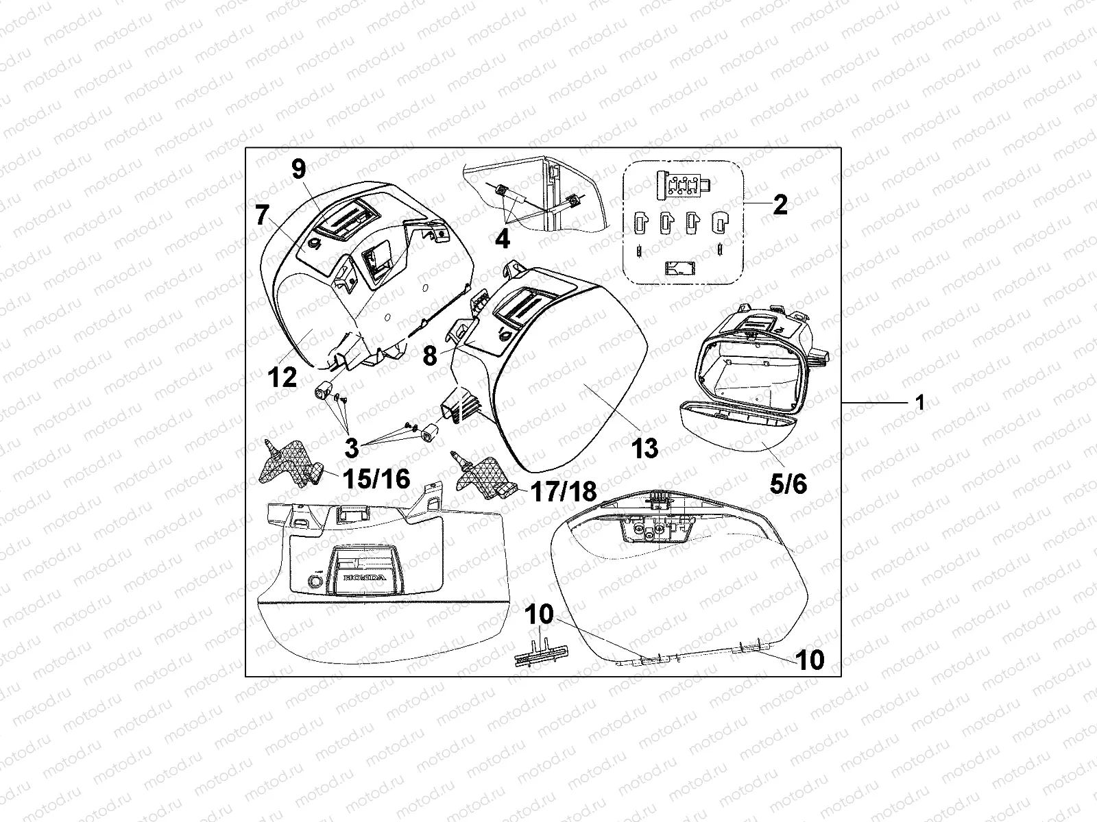 08L-51-02 GRAPHITE BLACK PANNIER SET