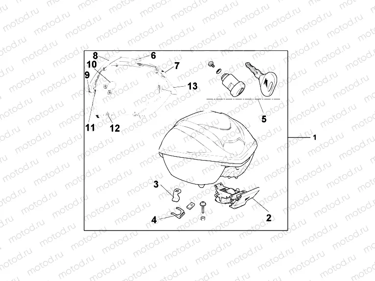 08L-55-03 35L TOP BOX PEARL PACIFIC BLUE