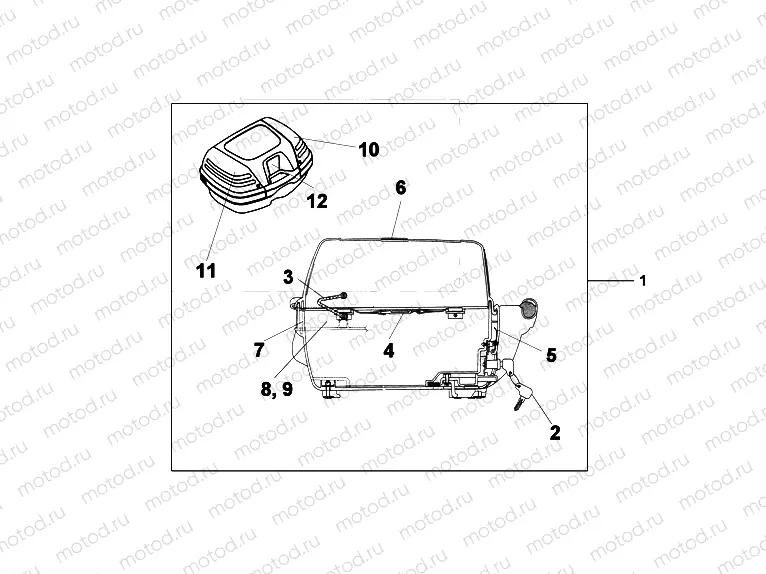 08L-55-16 TOP BOX 45L UNPAINTED