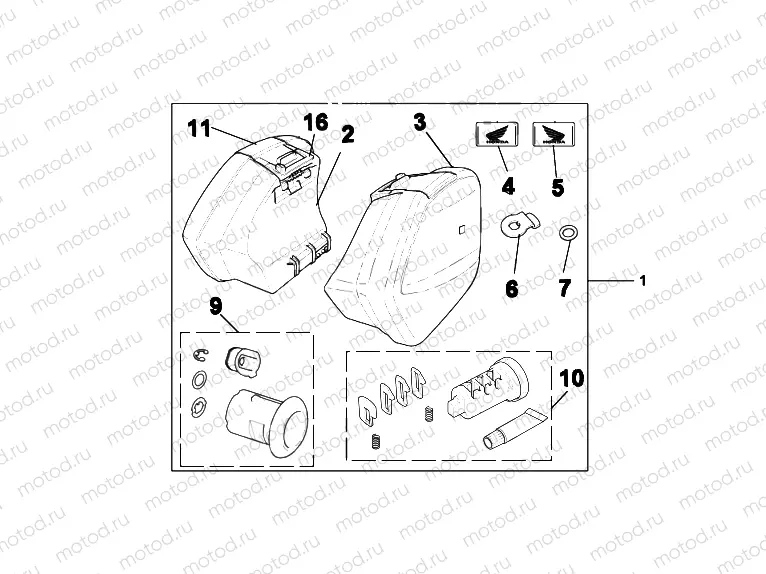 08L-76-01 KIT, PANNIER 29L ONE KEY