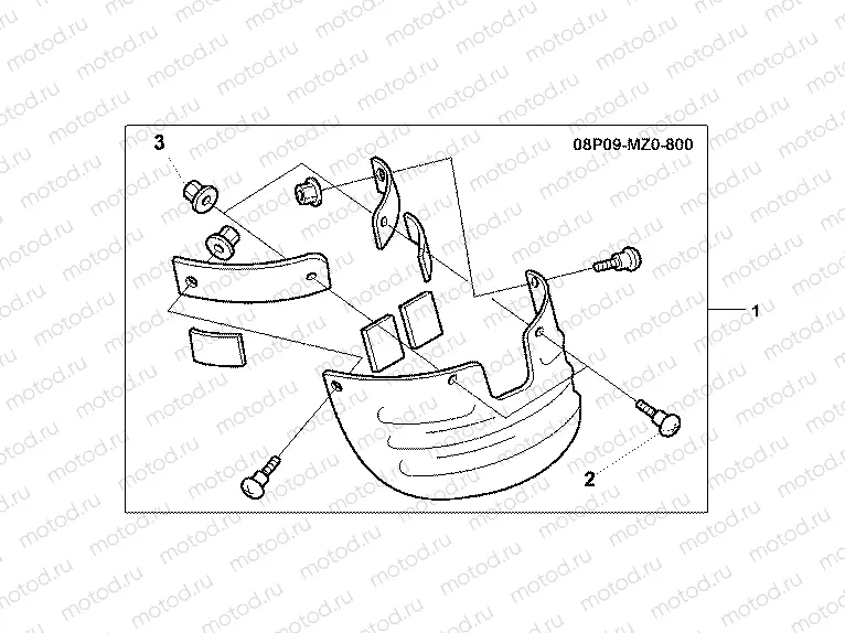 08P-09-01 RR, MUDGUARD EXTENSIO