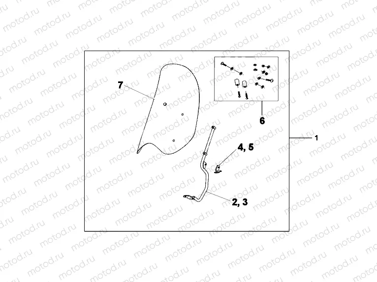 08R-80-02 WINDSHIELD WITHOUT KNUCKLE VISOR