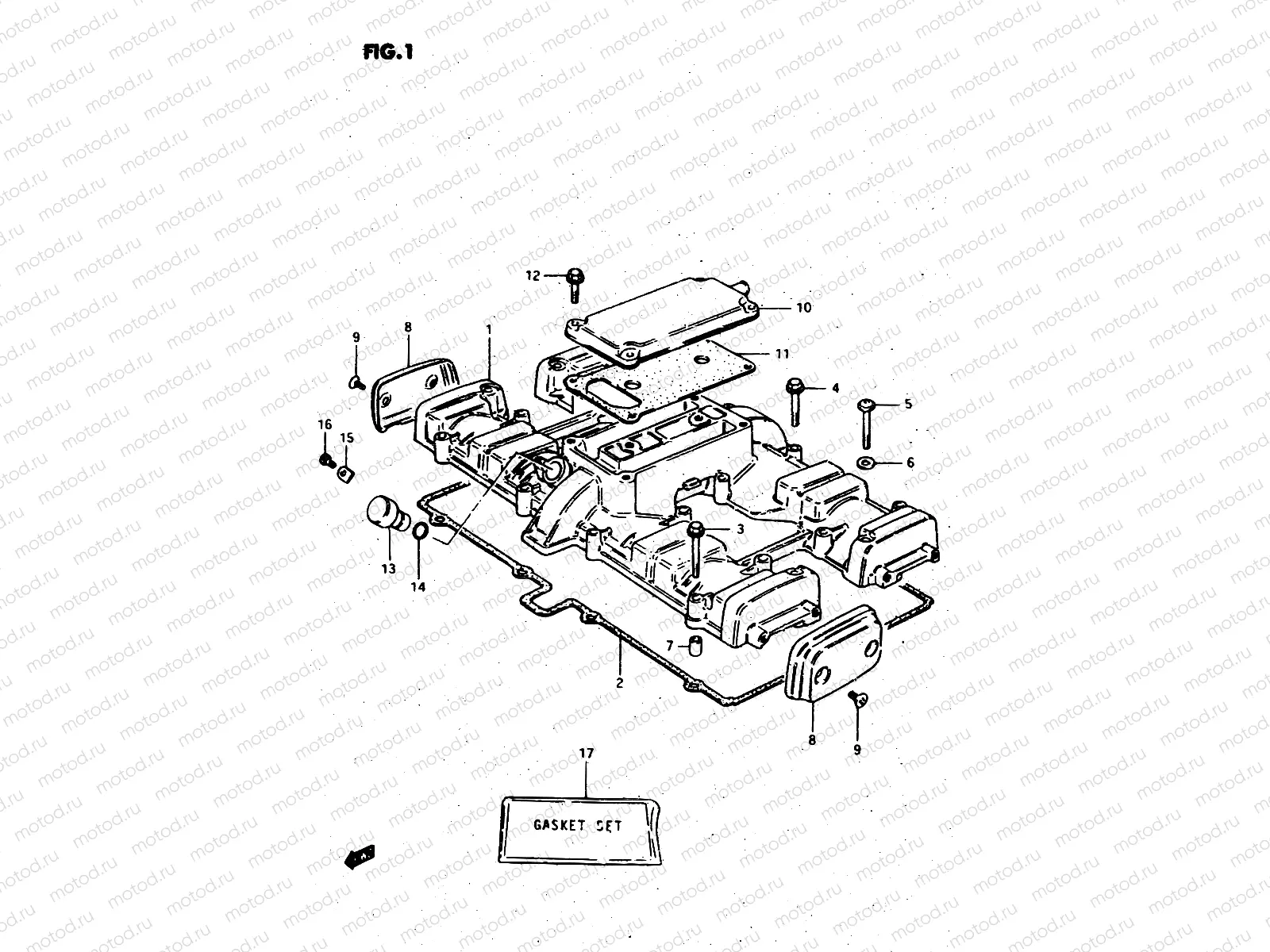 1 - CYLINDER HEAD COVER (~E.NO.103621)