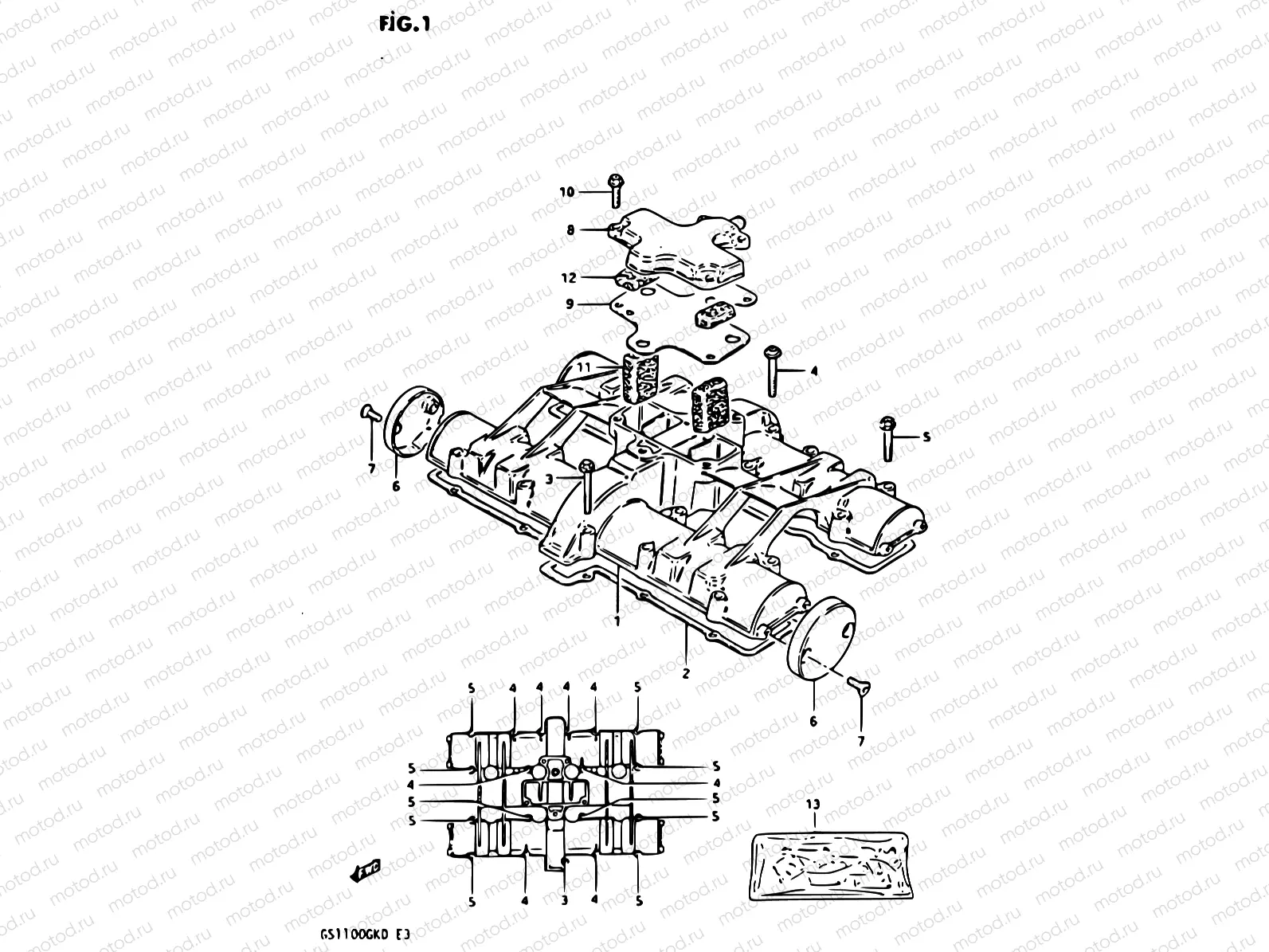 1 - CYLINDER HEAD COVER (GS1100GKZ/GK2)