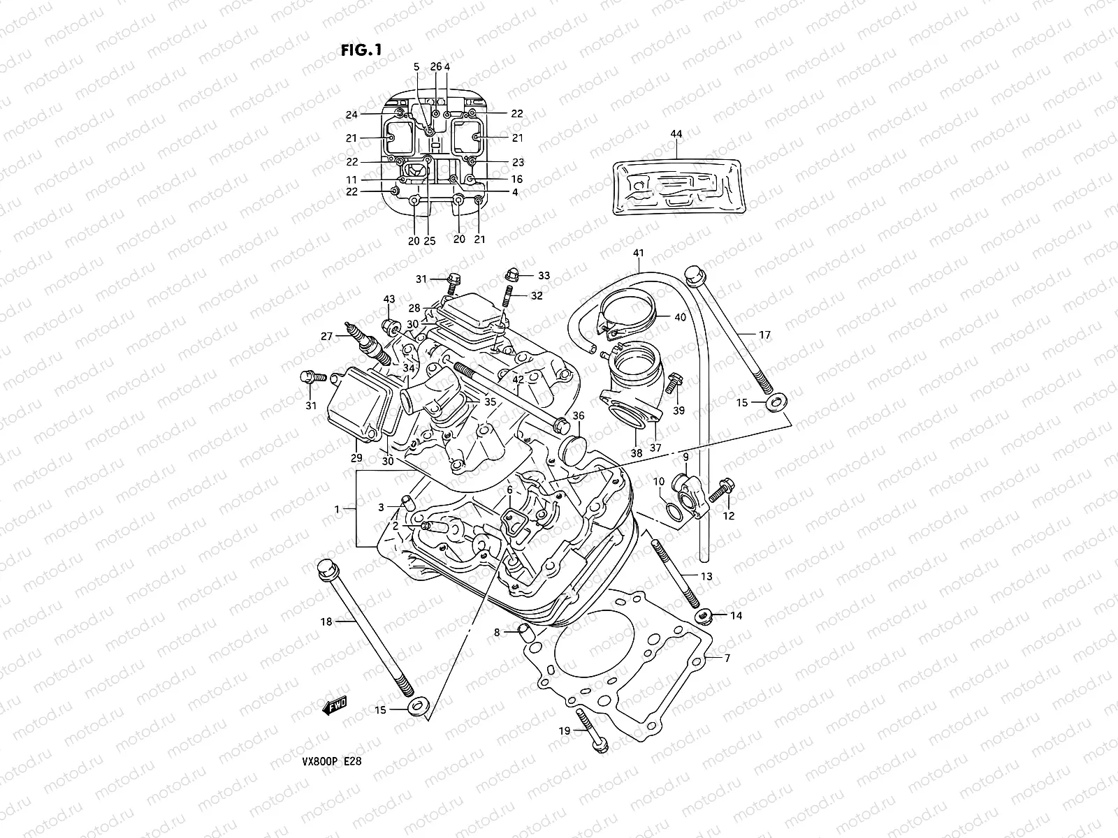 1 - CYLINDER HEAD (FRONT)