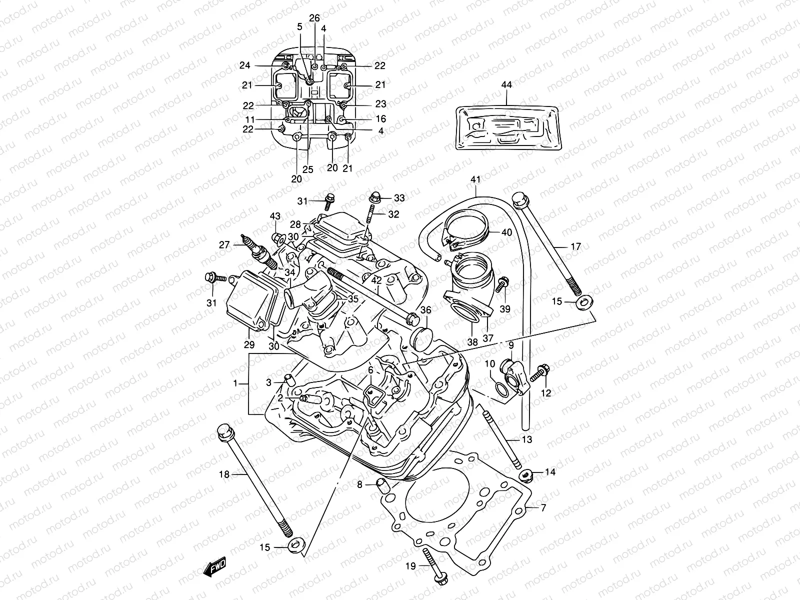 1 - CYLINDER HEAD (FRONT)