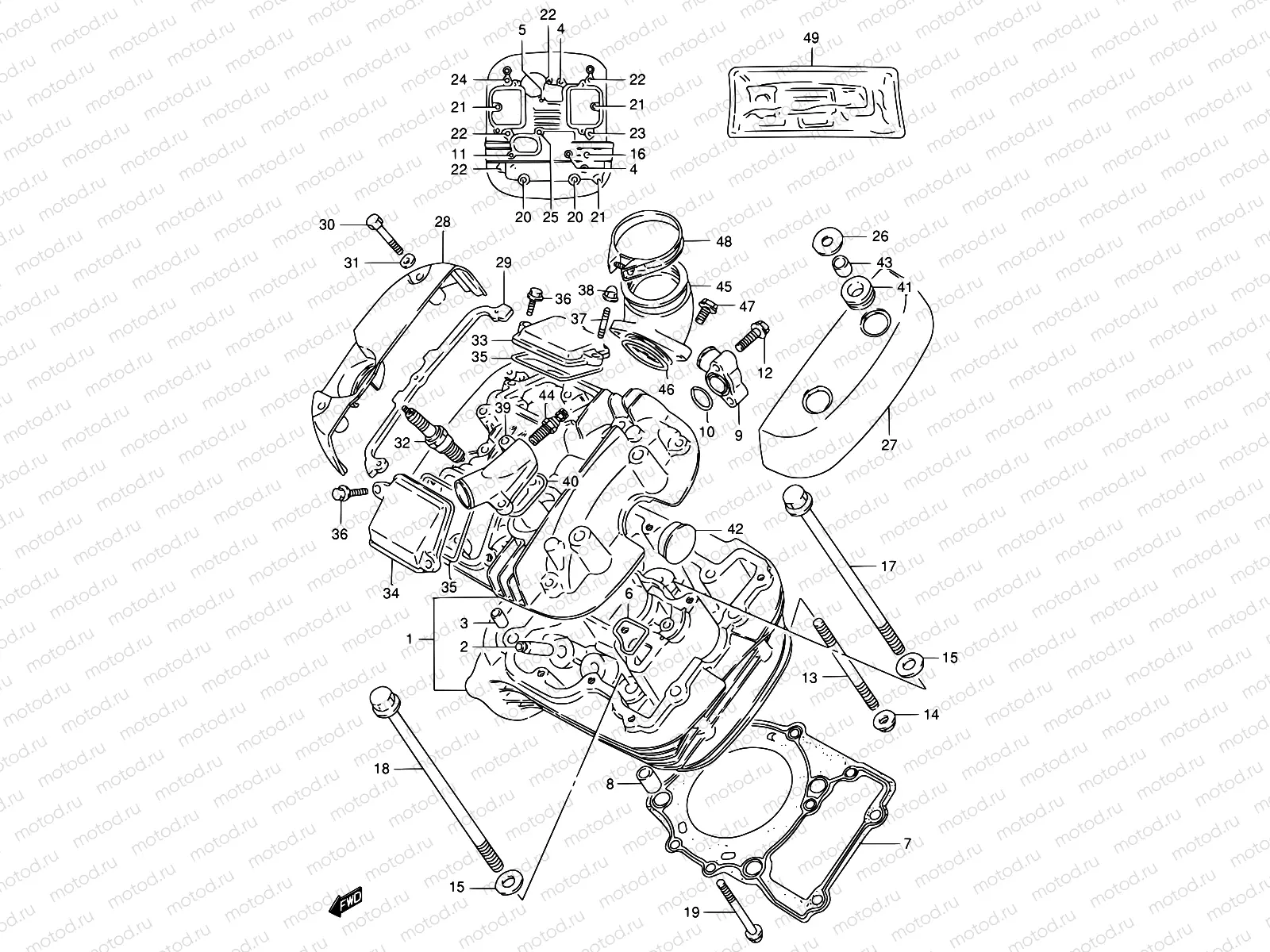 1 - CYLINDER HEAD (FRONT)