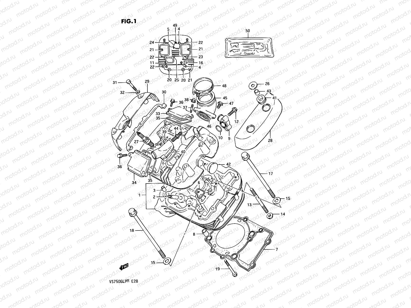 1 - CYLINDER HEAD (FRONT)