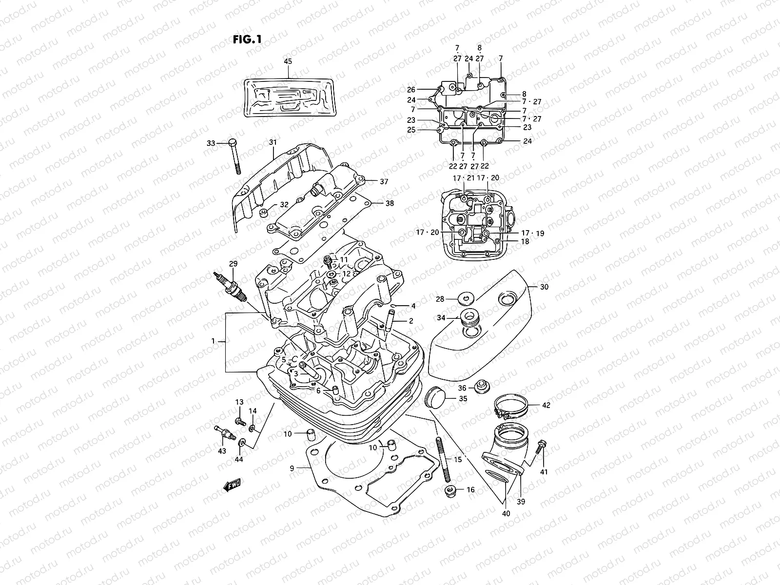 1 - CYLINDER HEAD (FRONT)