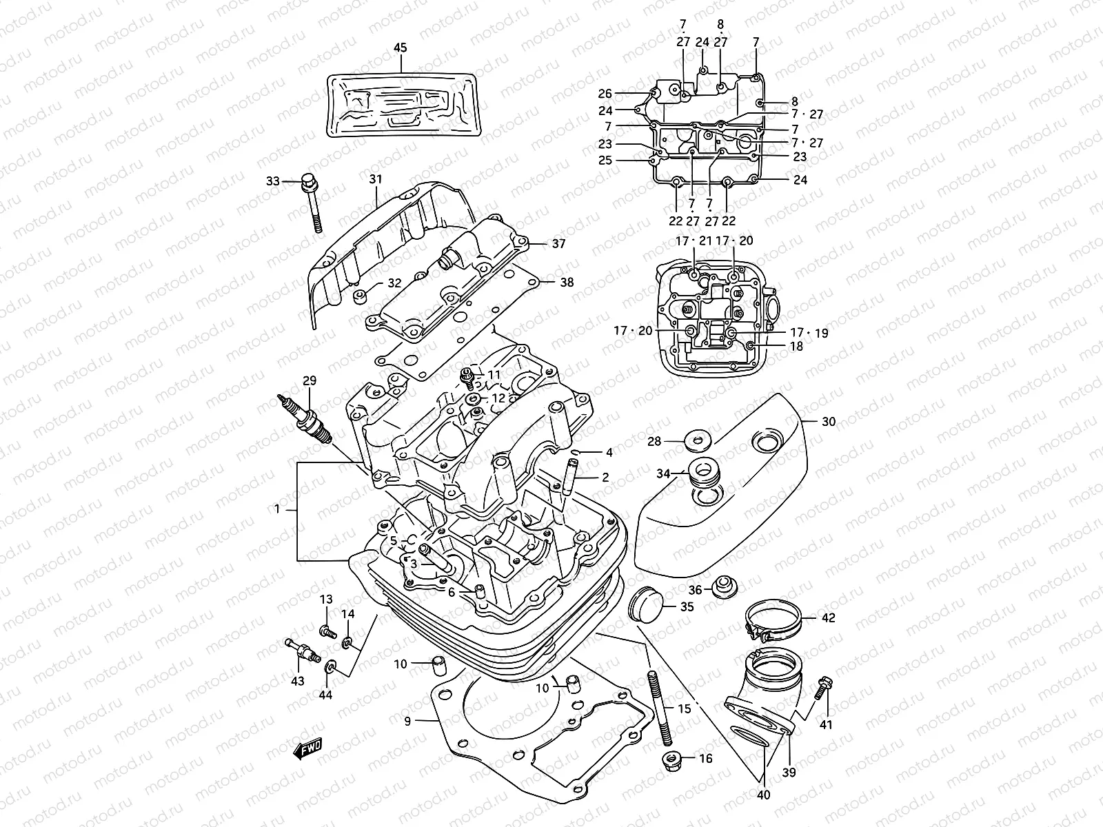 1 - CYLINDER HEAD (FRONT)