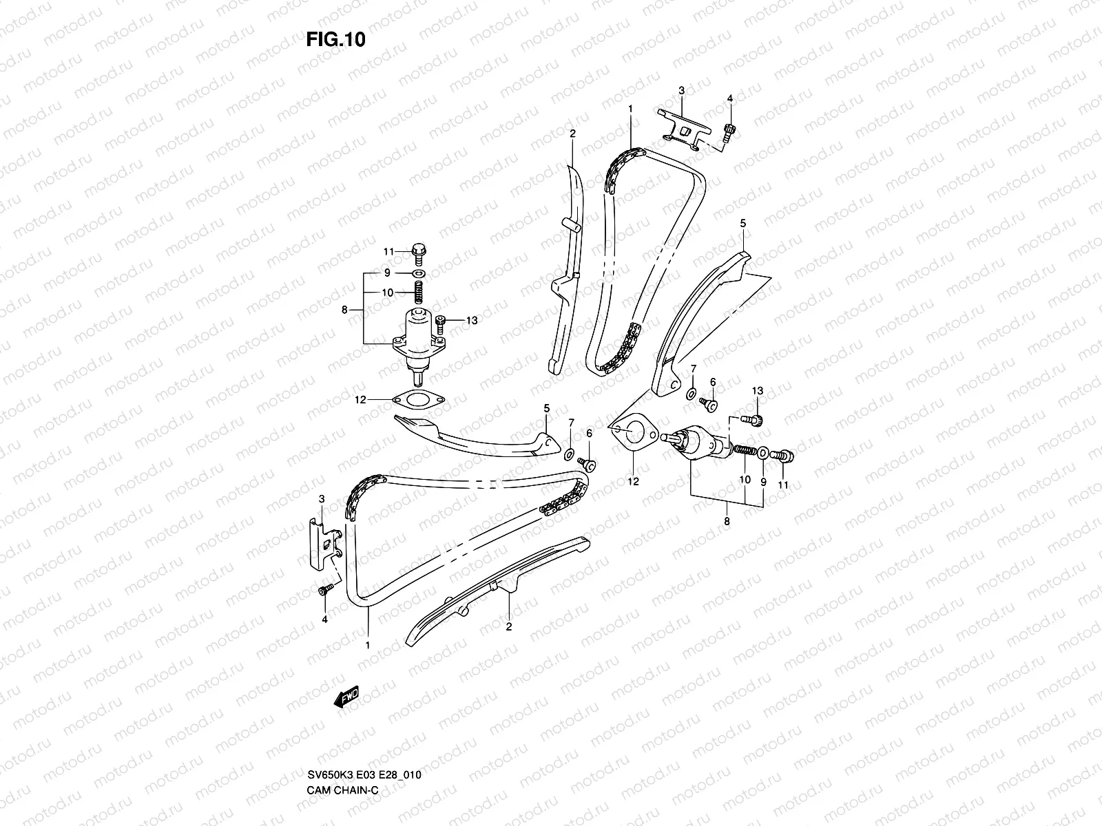 10 - CAM CHAIN (MODEL K3/K4)