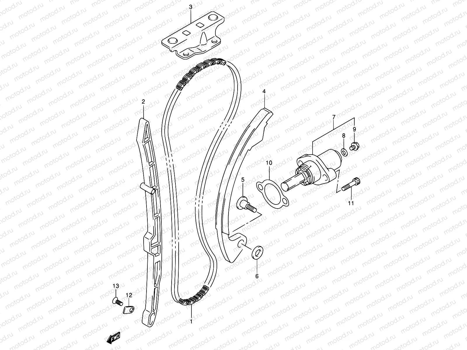 10 - CAM CHAIN (MODEL Y/K1/K2)