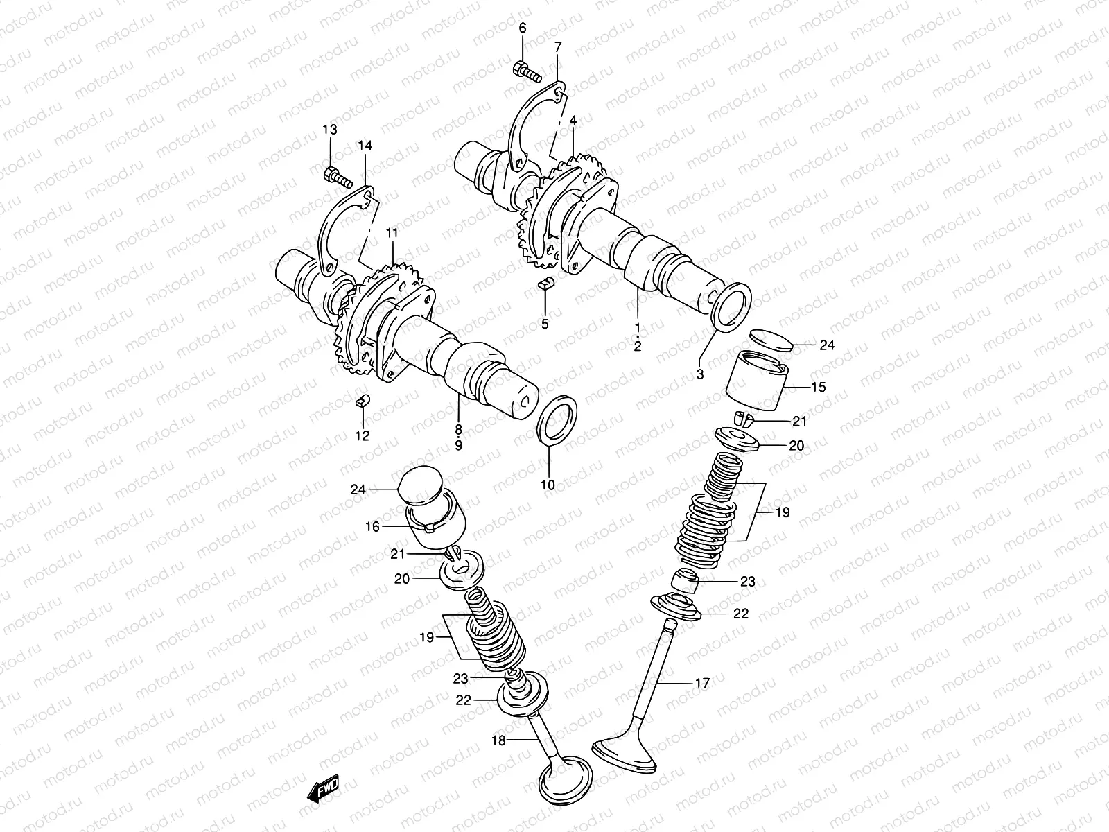 10 - CAM SHAFT - VALVE (MODEL K/L/M/N/P)
