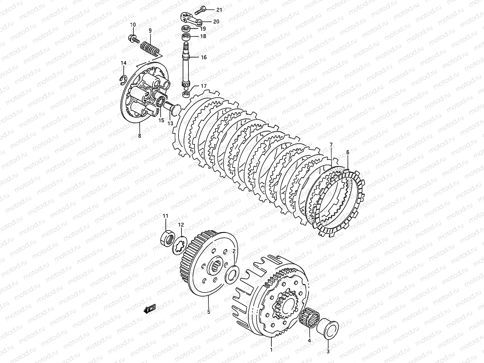 10 - CLUTCH (MODEL K/L/M)