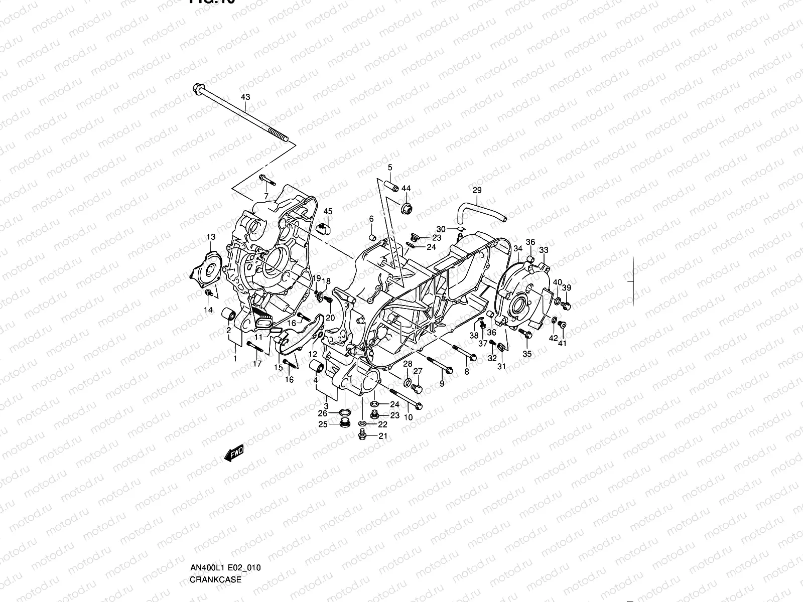 10 - CRANKCASE (AN400ZAL1 E02)