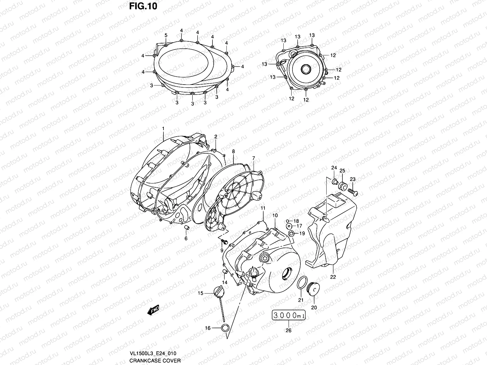 10 - CRANKCASE COVER (VL1500L3 E24)