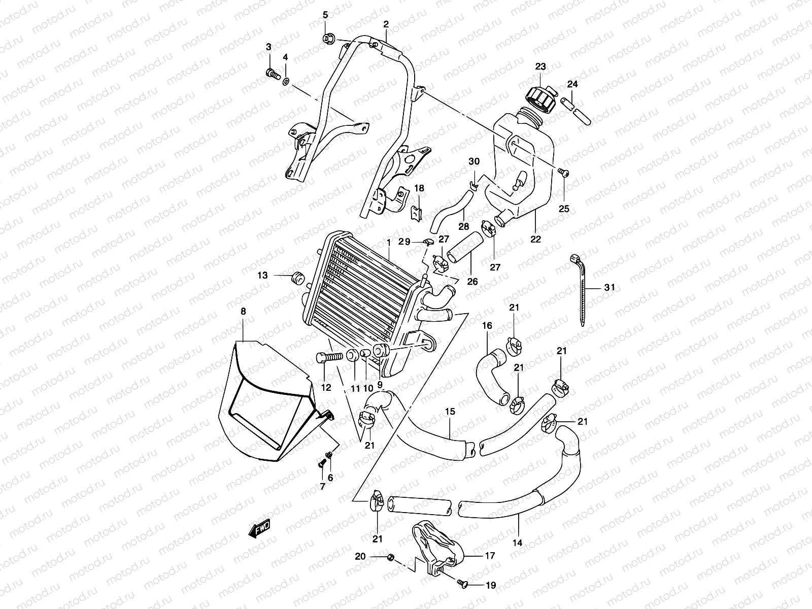 10 - RADIATOR (MODEL  AY50WR K1/K2/AY50W K3/K4)