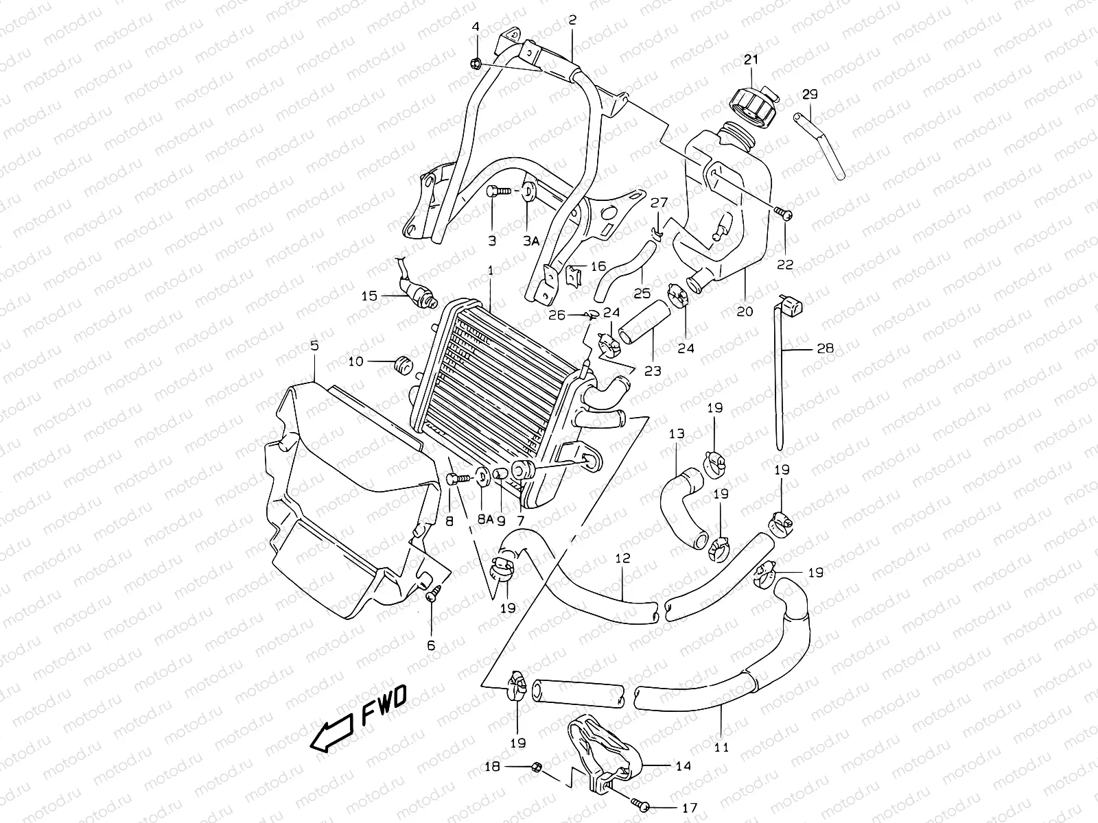 10 - RADIATOR (MODEL AY50W/WRV/W/X/Y)