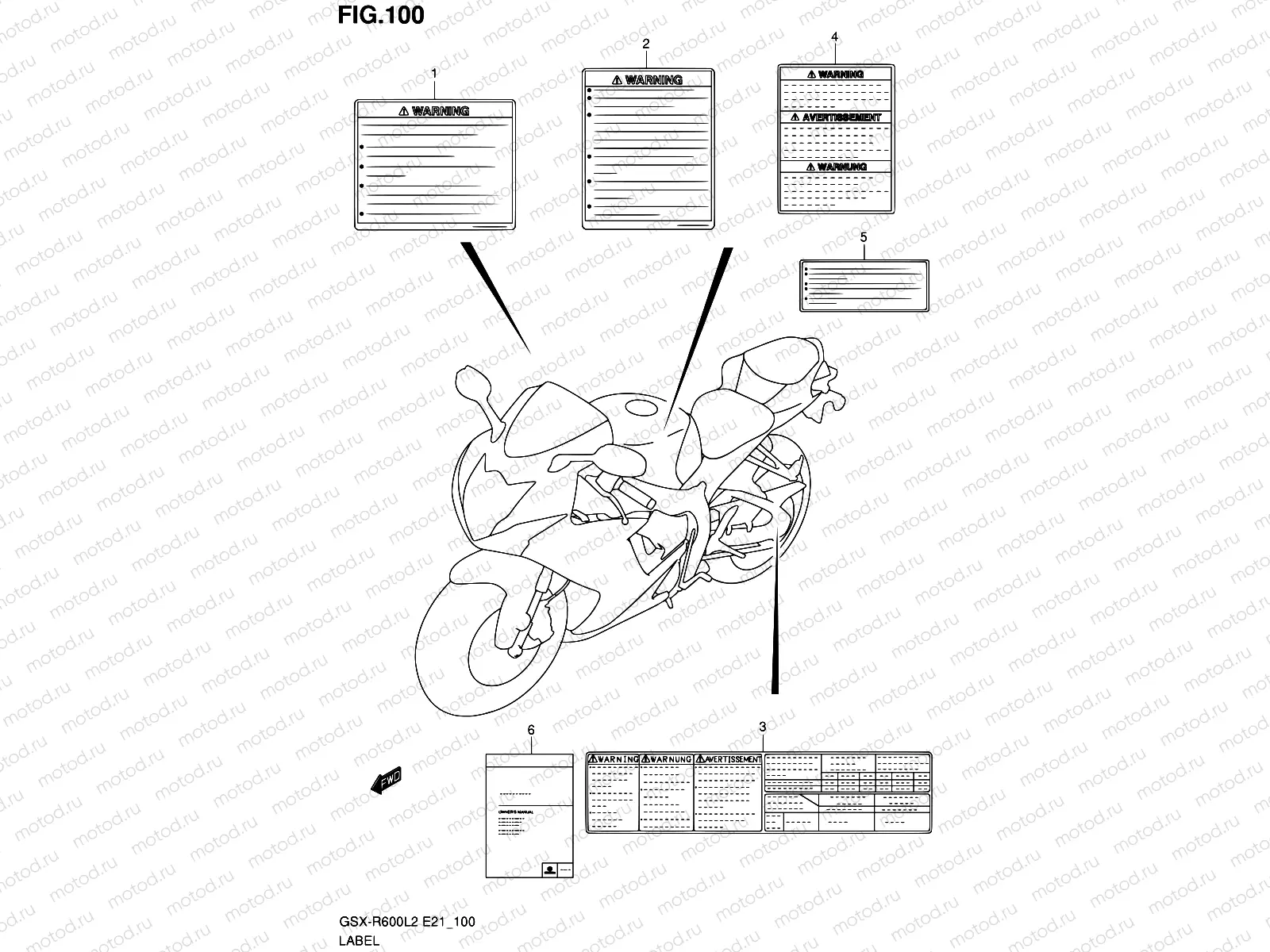 100 - LABEL (GSX-R600L2 E21)