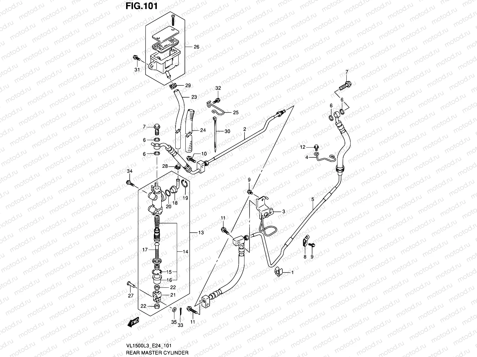 101 - REAR MASTER CYLINDER