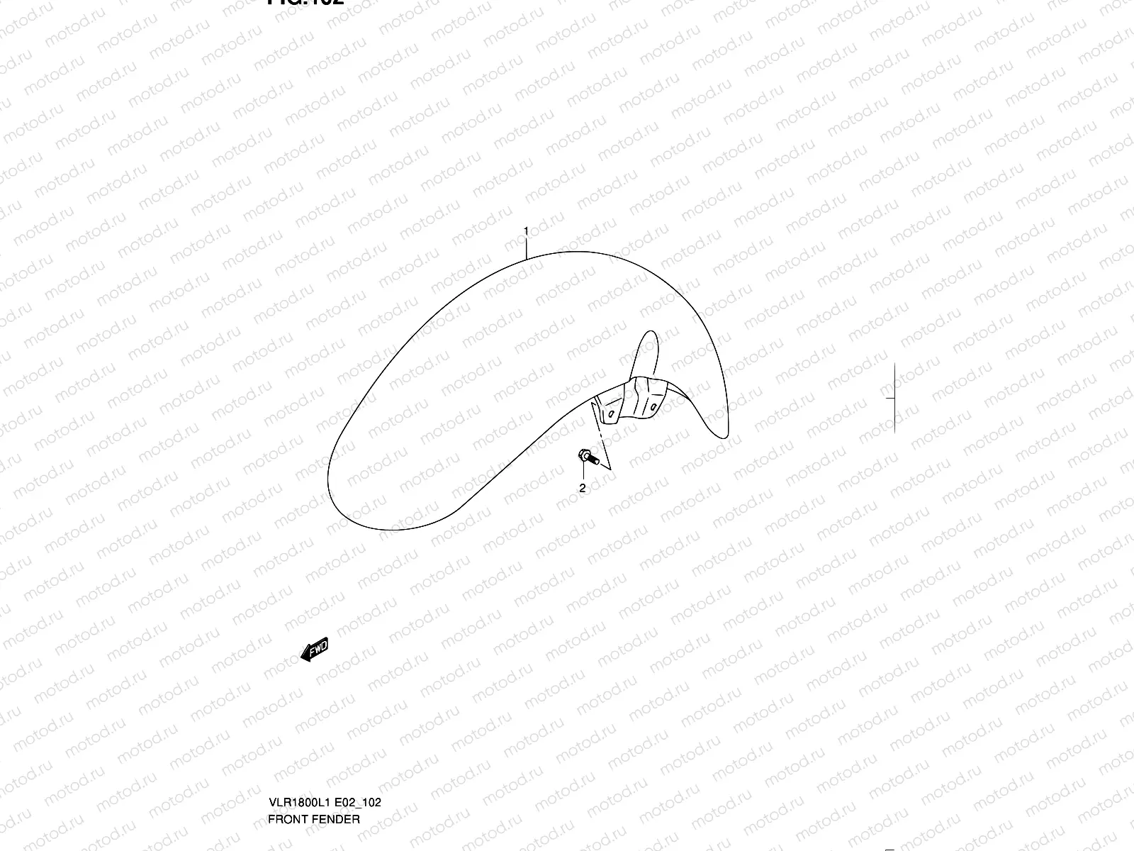 102 - FRONT FENDER (VLR1800UFL1 E19)