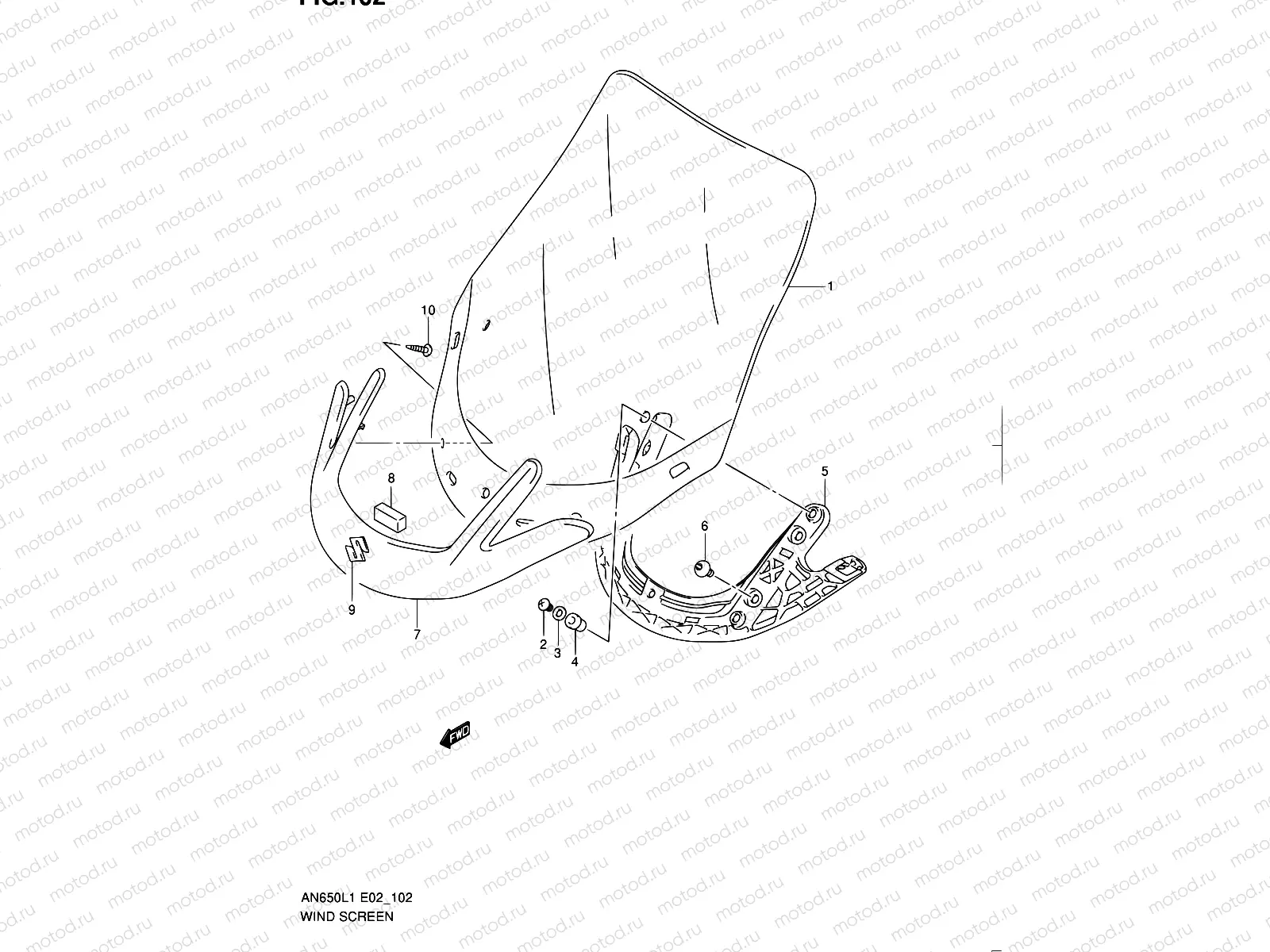 102 - WIND SCREEN (AN650L1 E19)