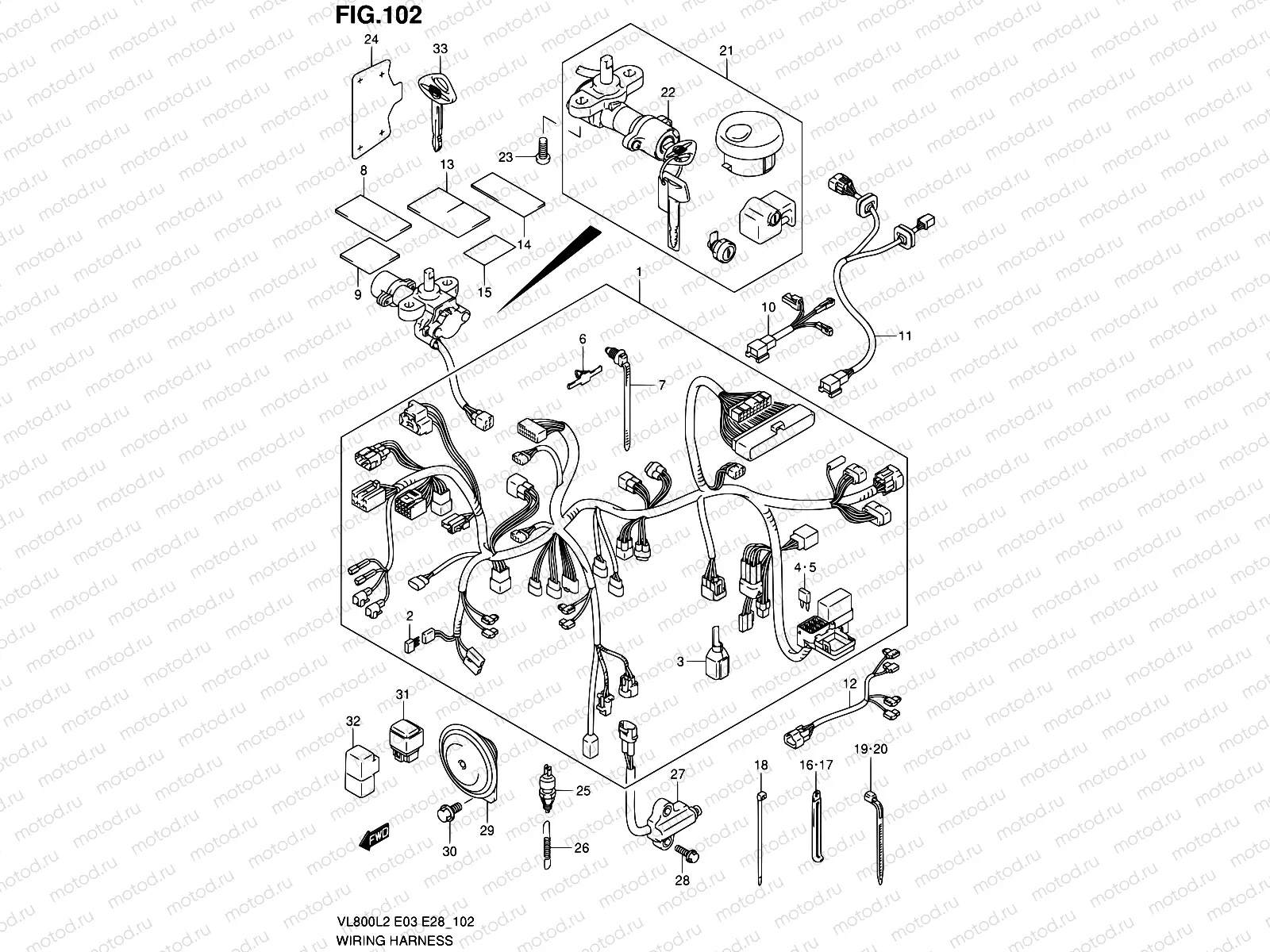 102 - WIRING HARNESS (VL800CL2 E33)