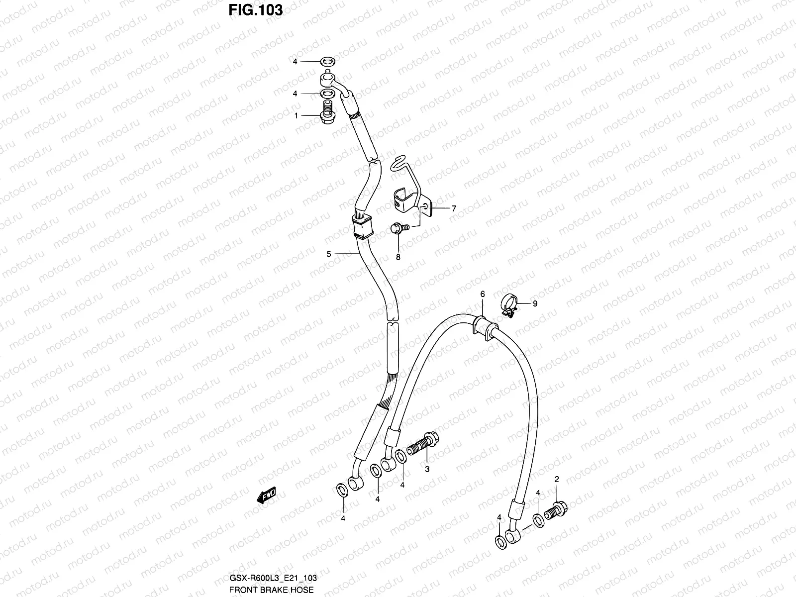 103 - FRONT BRAKE HOSE