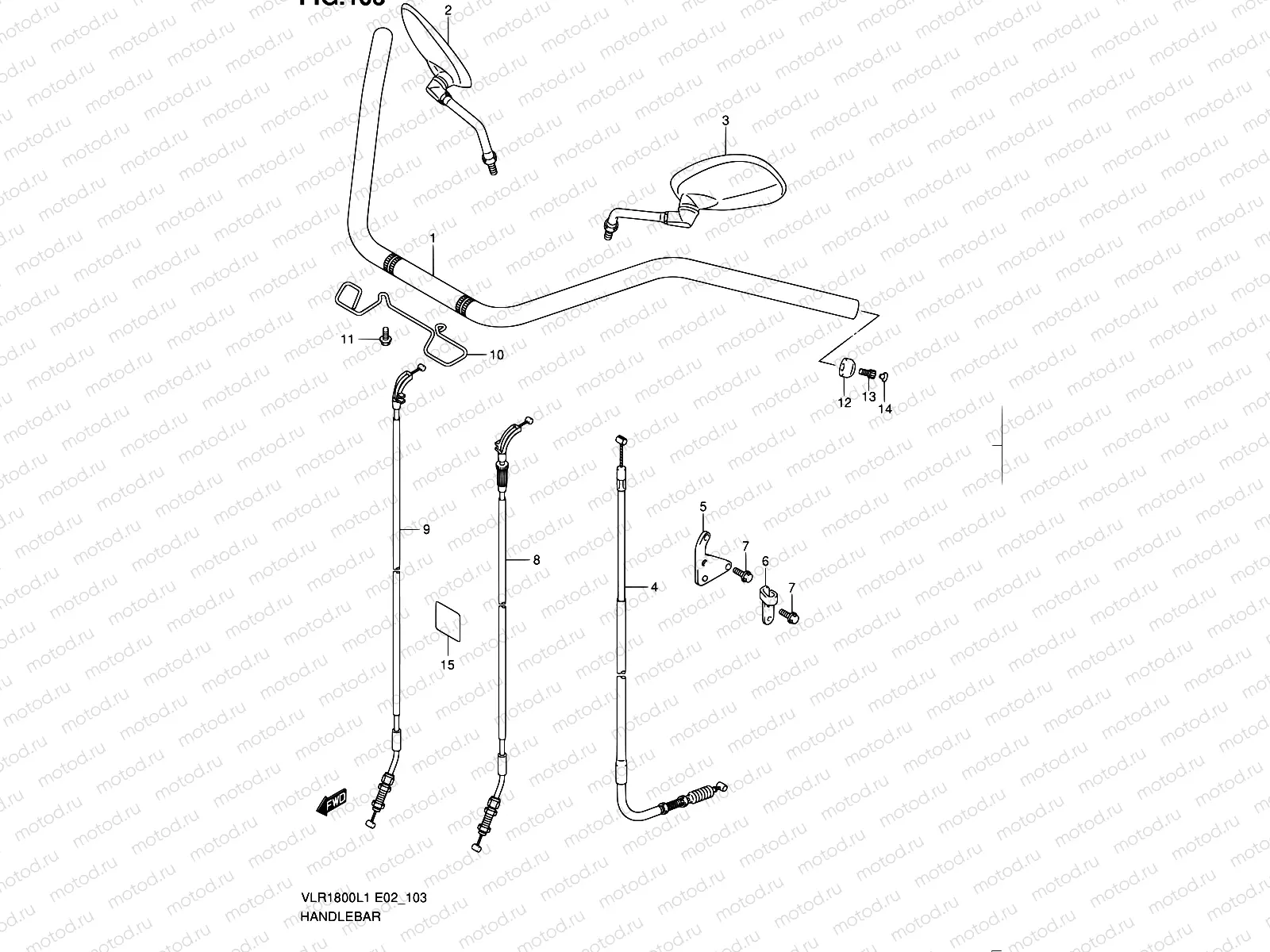 103 - HANDLEBAR (VLR1800L1 E02)