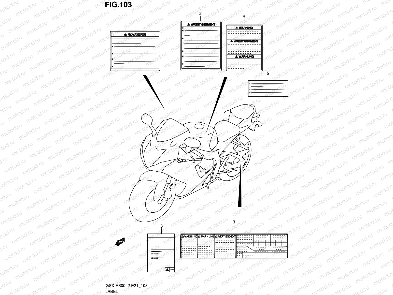 103 - LABEL (GSX-R600UFL2 E21)