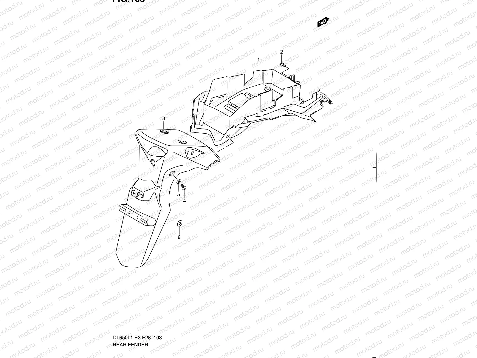 103 - REAR FENDER (DL650AL1 E33)