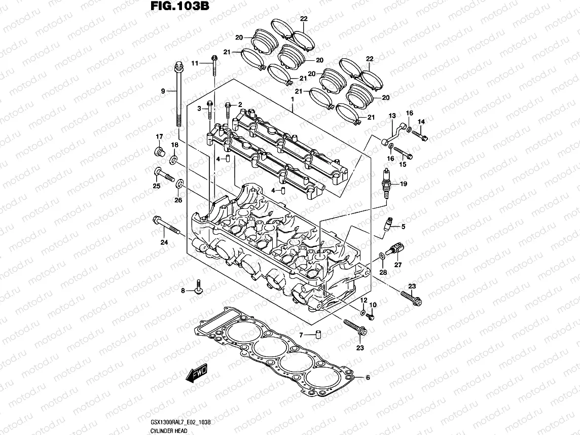 103B - CYLINDER HEAD (GSX1300RAL7 E19)