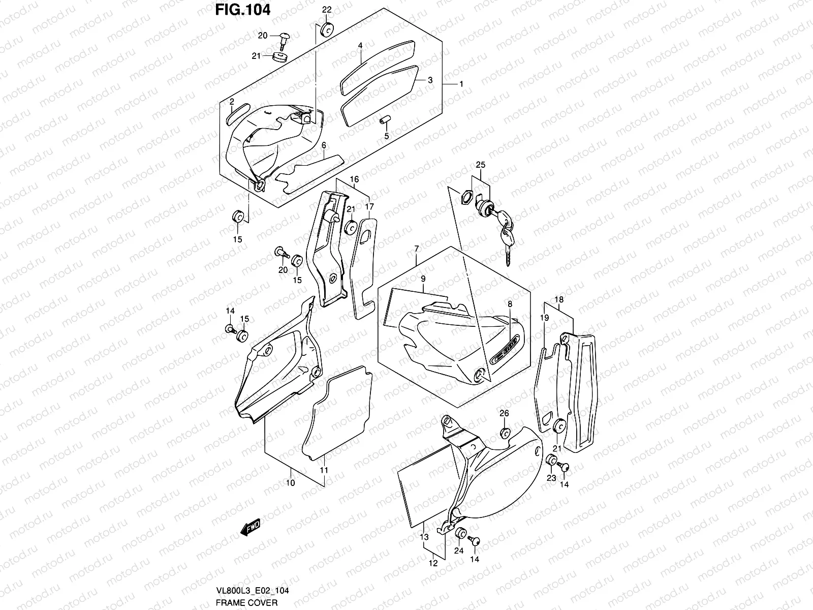 104 - FRAME COVER (VL800CUEL3 E19)