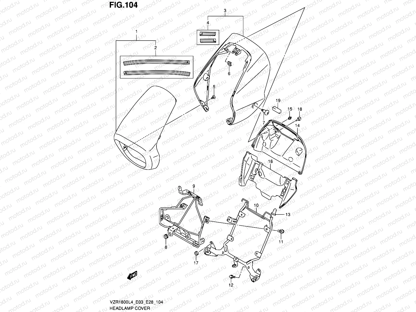 104 - HEADLAMP COVER (VZR1800ZL4 E28)