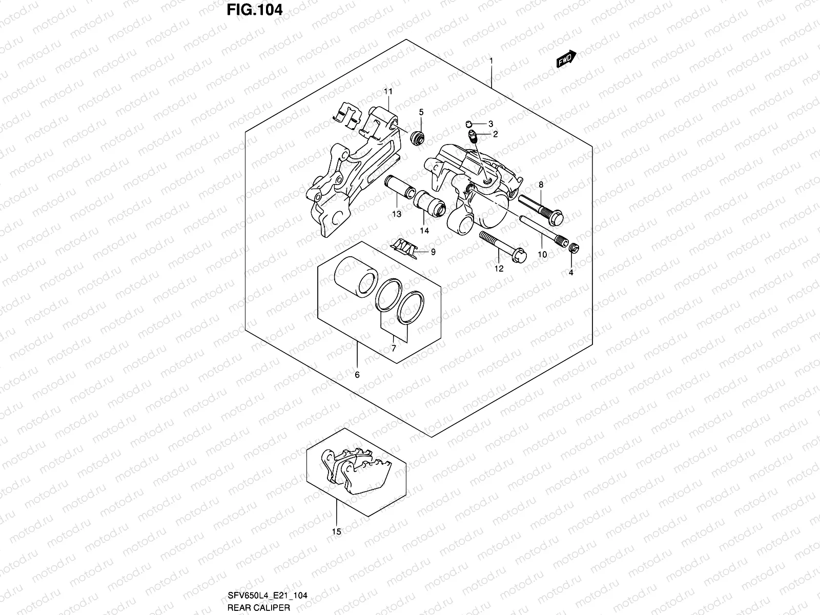 104 - REAR CALIPER (SFV650UL4 E21)