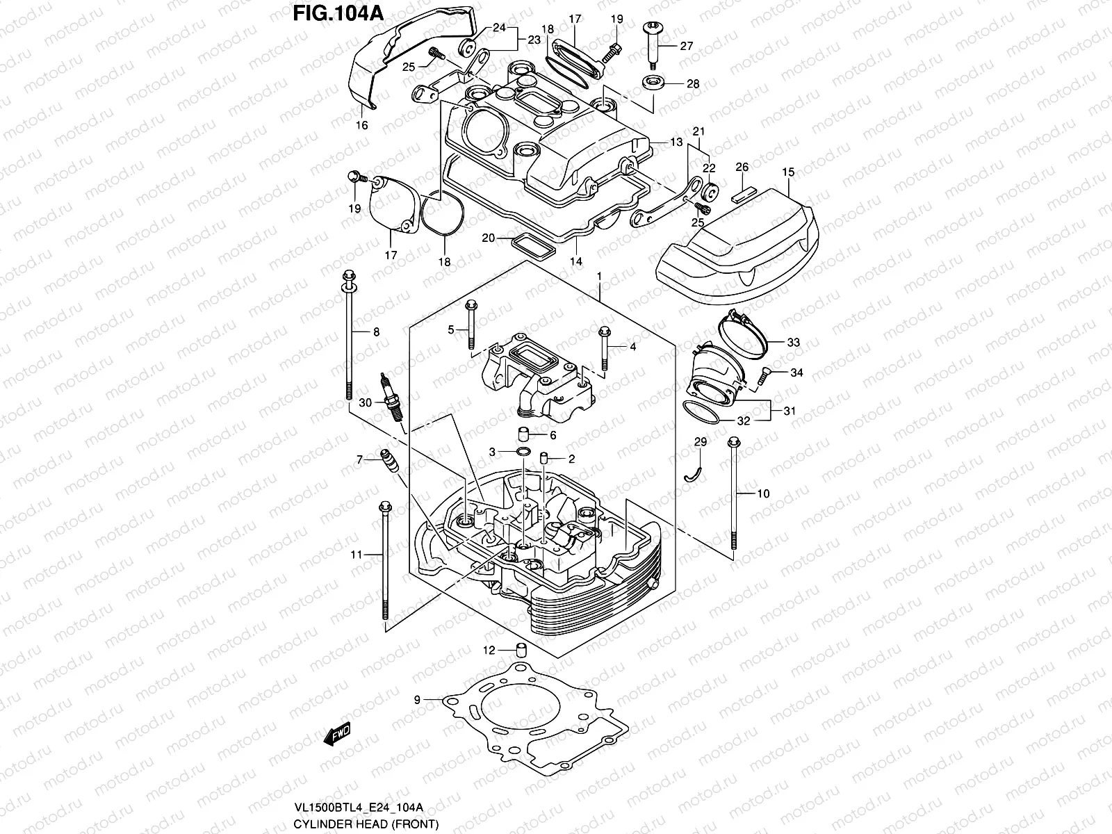 104A - CYLINDER HEAD (FRONT)
