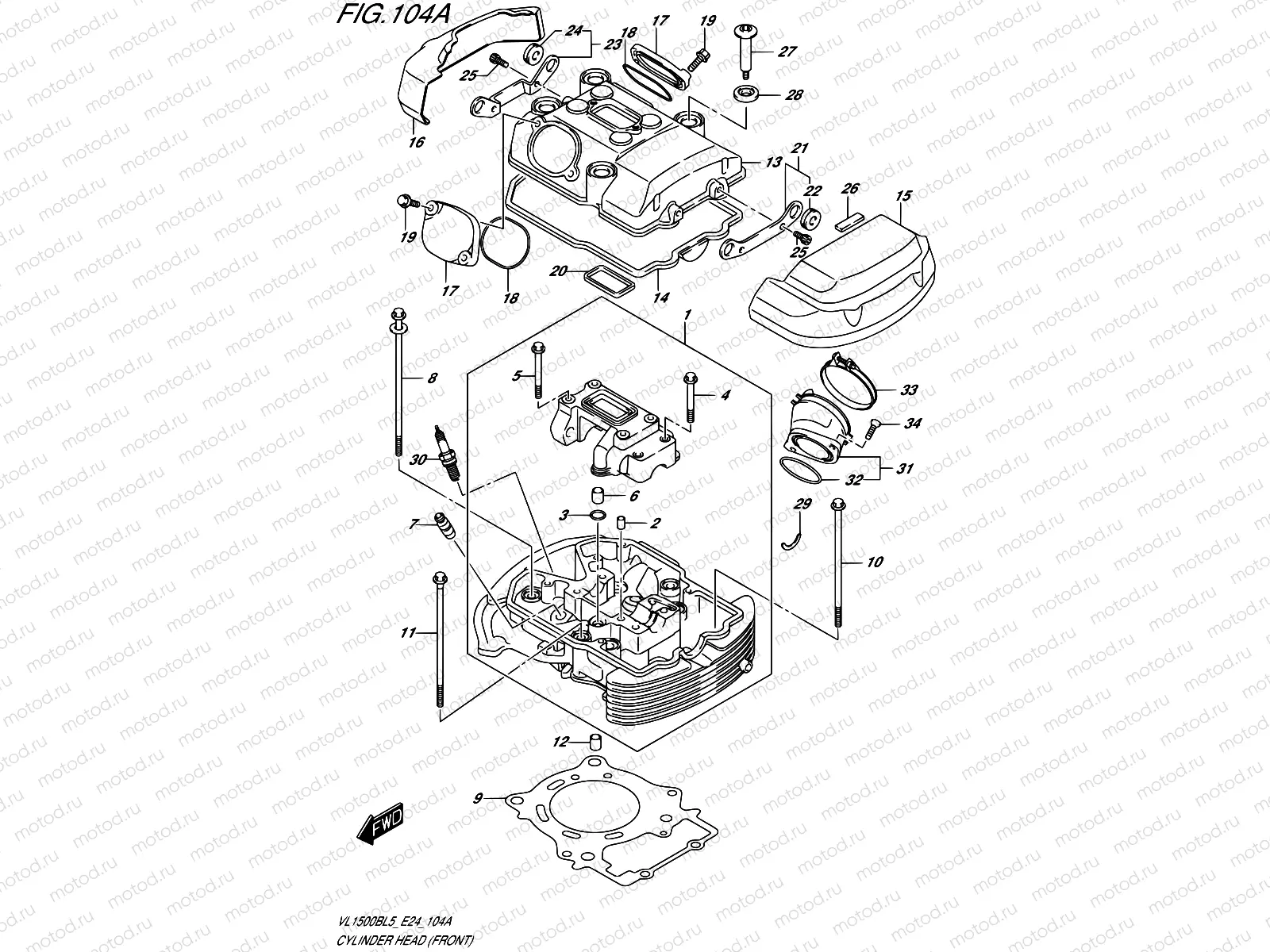 104A - CYLINDER HEAD (FRONT)