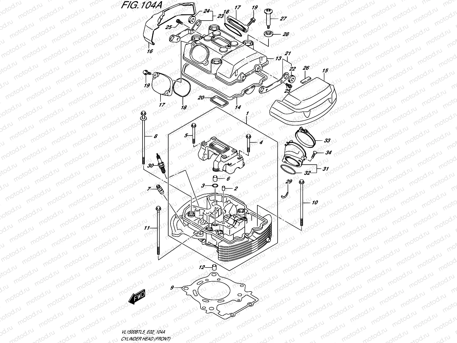 104A - CYLINDER HEAD (FRONT)