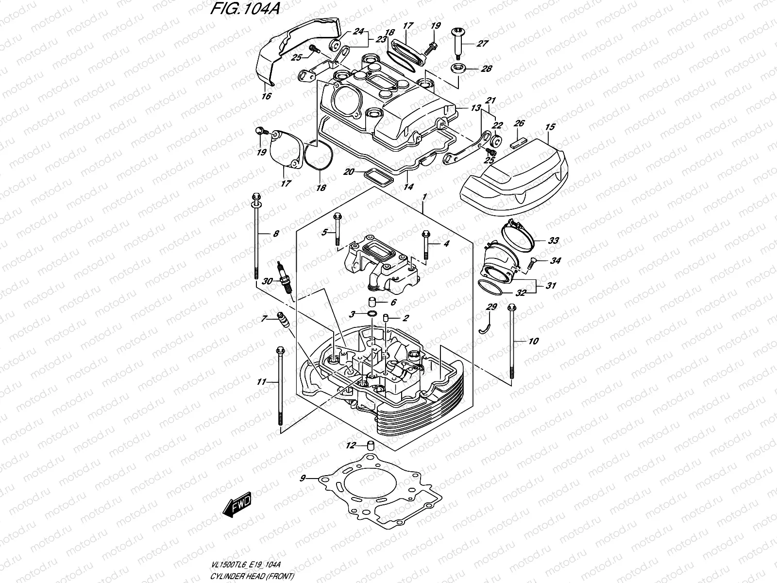 104A - CYLINDER HEAD (FRONT)